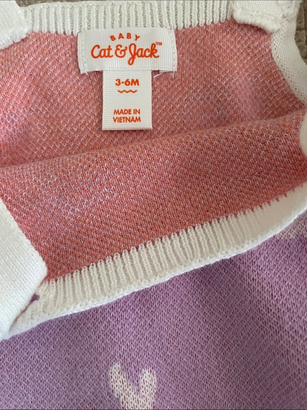 Cat & Jack Lavender Knit Bunny Romper with White Ruffle Straps 3-6m NWT!